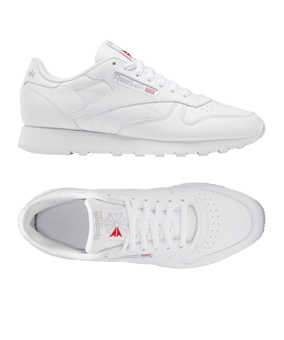 Reebok Classic Leather Weiss Weiss Grau - weiss
