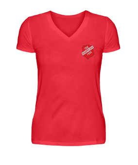 TSV Schopfloch V Neck Wappen Damen Rot - rot