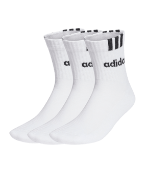 adidas 3S Linear Halfcrew Cushioned 3 Pair Socken Weiß - weiss