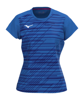 Mizuno Chiba T-Shirt Damen Blau F022 - blau