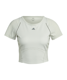 adidas WTR Cropped T-Shirt Damen Grün Grau - gruen