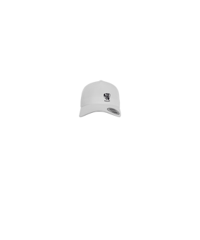 Merch 5 Panel Curved Snapback Cap Weiss | logo1c