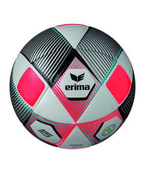 Erima Hybrid Match Spielball Silber Rot - silber