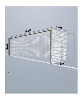 Cawila Tornetz 5,15x2,05m | Tiefe 1,0x1,0m | Maschenweite 12cm | Stärke 4mm | weiß - weiss
