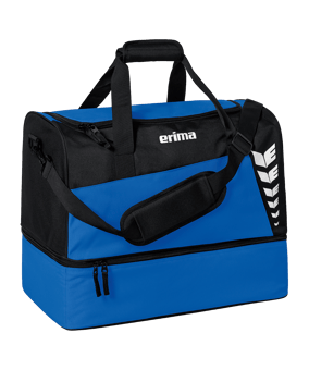 Erima Six Wings Sporttasche mit Bodenfach Gr. L Blau Schwarz - blau