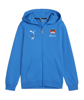 PUMA teamGOAL Casuals Kapuzenjacke Kids Blau F02