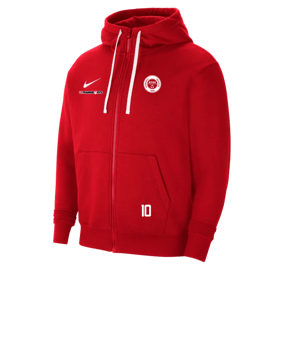 Nike Park 20 Fleece Kapuzenjacke Rot Weiss F657