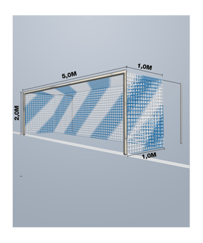 Cawila Tornetz 5,15x2,05m | Tiefe 1,0x1,0m | Maschenweite 12cm | Stärke 4mm | blau/weiß - blau