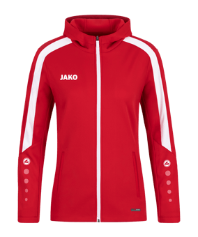 JAKO Power Kapuzenjacke Damen Rot Weiss F100 - rot