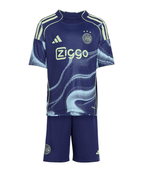 adidas Ajax Amsterdam Trikot Set Away 2025/2026 Kids Blau - blau