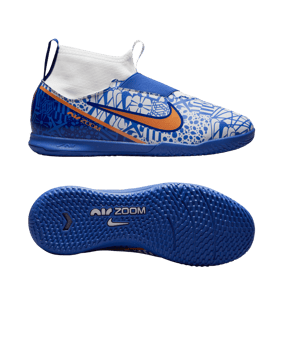 Nike Jr Air Zoom Mercurial Superfly IX Academy CR7 IC Halle Kids Weiss Kupfer F182 - weiss