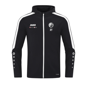 JAKO Power Kapuzenjacke Schwarz Weiss F800