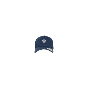 Merch 5 Panel Curved Snapback Cap Navy
