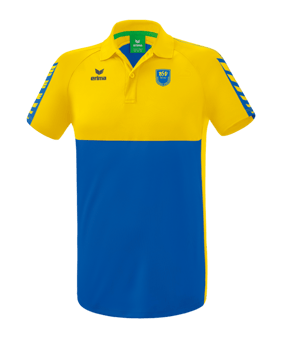 Erima Six Wings Poloshirt Blau Gelb