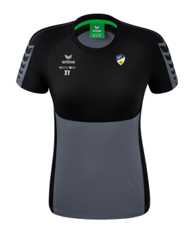 Erima Six Wings T-Shirt Damen Grau Schwarz