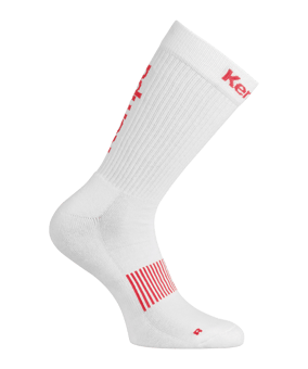 Kempa Logo Classic Socken Weiss Rot F01 - weiss