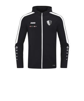 JAKO Power Kapuzenjacke Kids Schwarz Weiss F800
