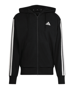 adidas Essentials 3 Stripes Kapuzenjacke Schwarz - schwarz
