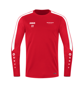 JAKO Power Sweatshirt Rot Weiss F100