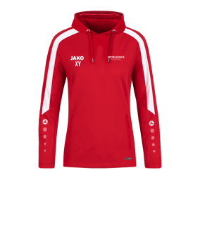JAKO Power Hoody Damen Rot Weiss F100