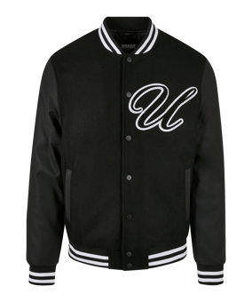 Urban Classic Big U College Jacke Schwarz - schwarz