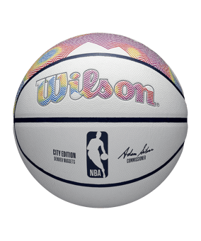 Wilson NBA Team City Collektor DEN NUG Ball 2024 Weiss - weiss