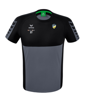 Erima Six Wings T-Shirt Grau Schwarz