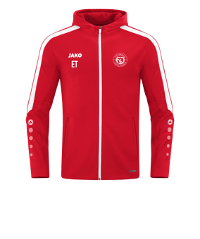 JAKO Power Kapuzenjacke Rot Weiss F100