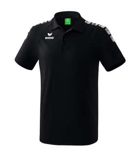 Erima Essential 5-C Poloshirt Schwarz Weiss - schwarz