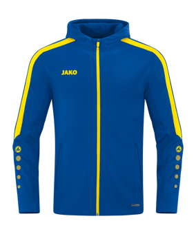 JAKO Power Kapuzenjacke Blau Gelb F404 - blau