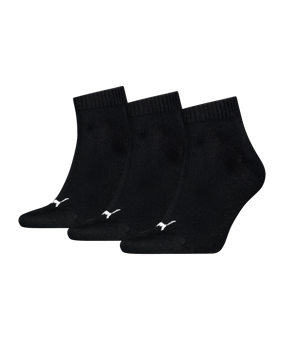 PUMA Quarter Plain 3P Socken Schwarz F200 - schwarz