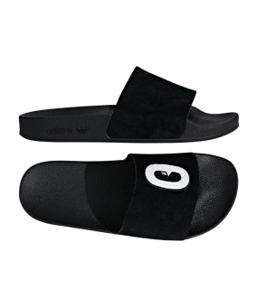 adidas Originals Adilette Badelatsche Damen Schwarz Weiss - schwarz