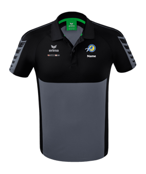Erima Six Wings Poloshirt Grau Schwarz