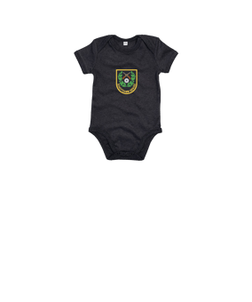 Merch Baby Body Charcoal Grey Melange | #logo4c