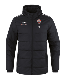 JAKO Team Coach Kapuzenjacke Kids Schwarz F800