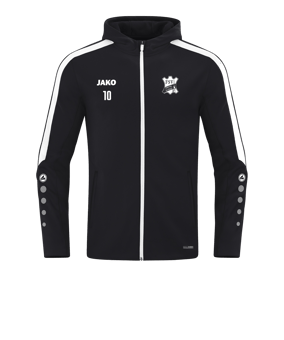 JAKO Power Kapuzenjacke Schwarz Weiss F800