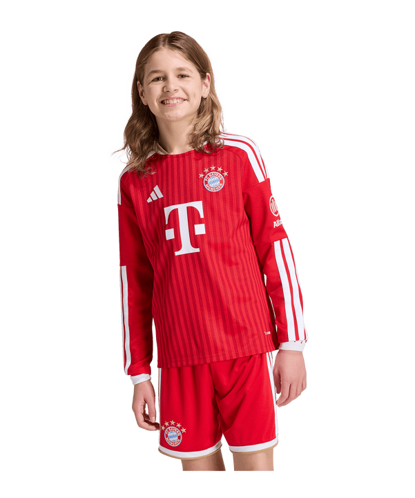 adidas FC Bayern München Trikot Langarm Home 2026/2027 Kids Rot - rot