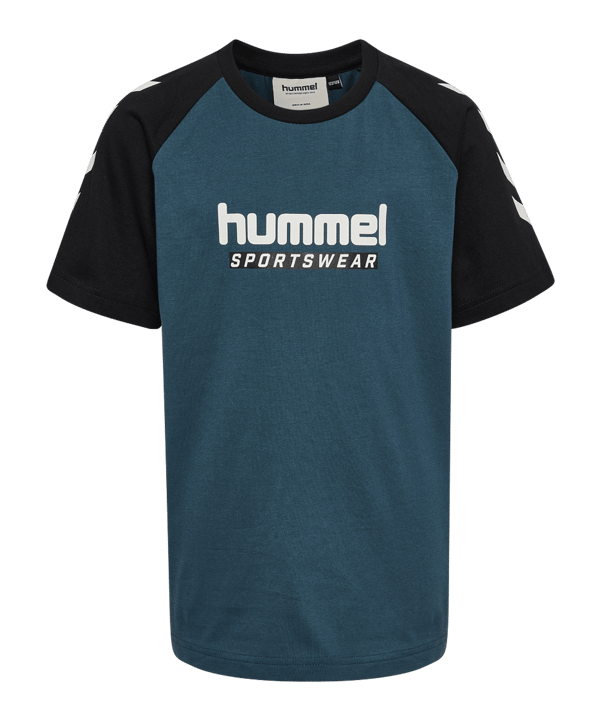 Hummel Logo S/S T-Shirt Kids Blau F7280 - blau