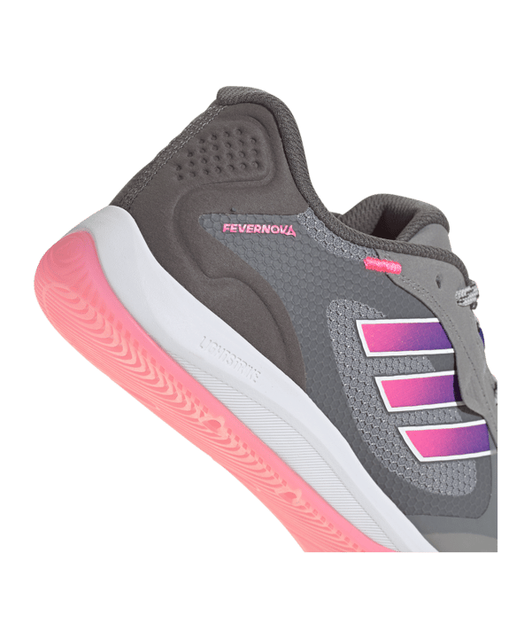 adidas Fevernova Court IN Halle Grau Pink Blau - grau