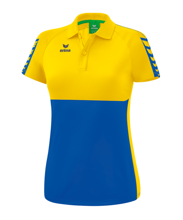 Erima Six Wings Poloshirt Damen Blau Gelb - blau