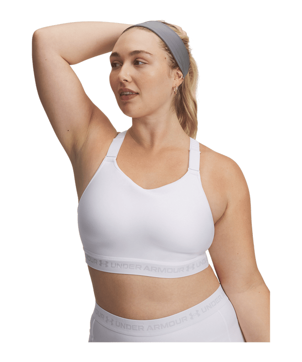 Under Armour HeatGear High Sport-BH Damen Weiß F100 - weiss