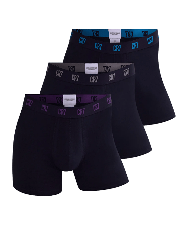 CR7 Basic Trunk 3-Pack Boxershort Schwarz - schwarz