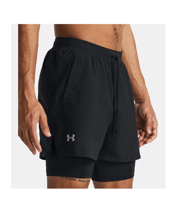Under Armour Launch 5in 2-In-1 Short Schwarz F001 - schwarz