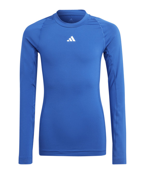 adidas Techfit Shirt Langarm Kids Blau - blau