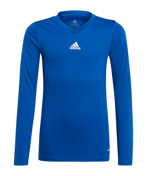 adidas Team Base Top langarm Kids Blau Weiss - blau