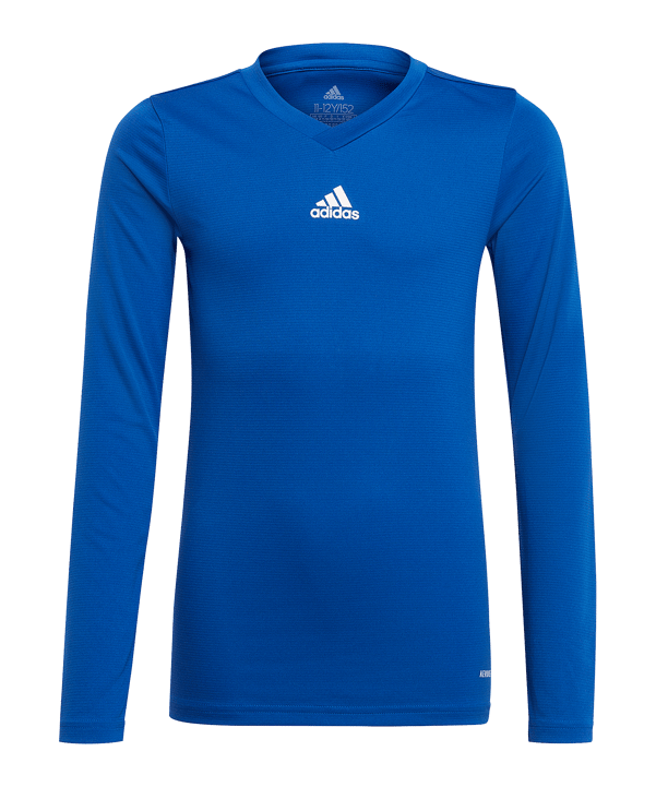 adidas Team Base Top langarm Kids Blau Weiss - blau