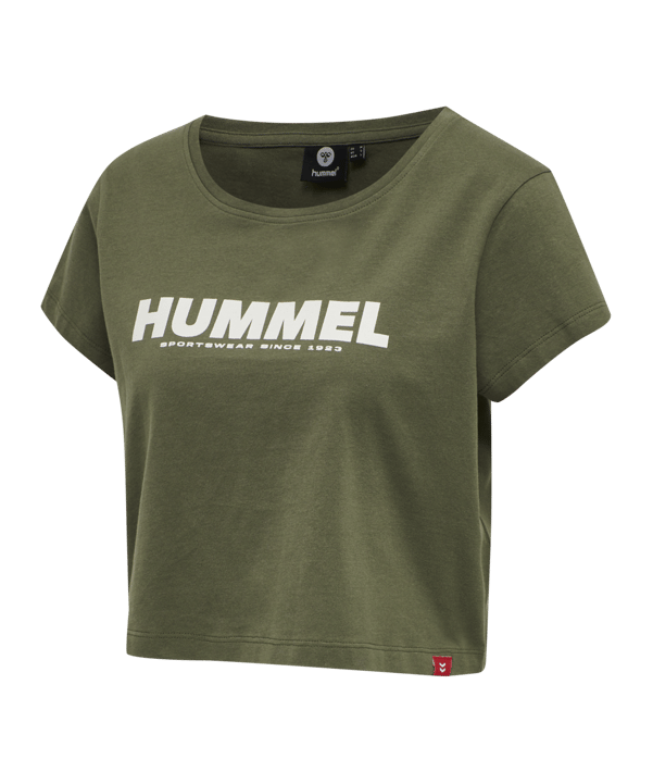 Hummel Legacy Cropped T-Shirt Damen Grün F6012 - khaki