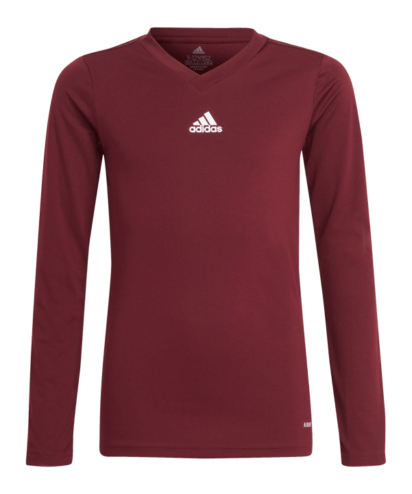 adidas Team Base Top langarm Kids Dunkelrot - rot