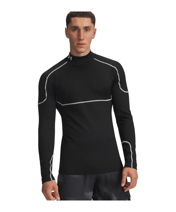 Under Armour Cold Weather Grid Longsleeve Mock Schwarz F001 - schwarz