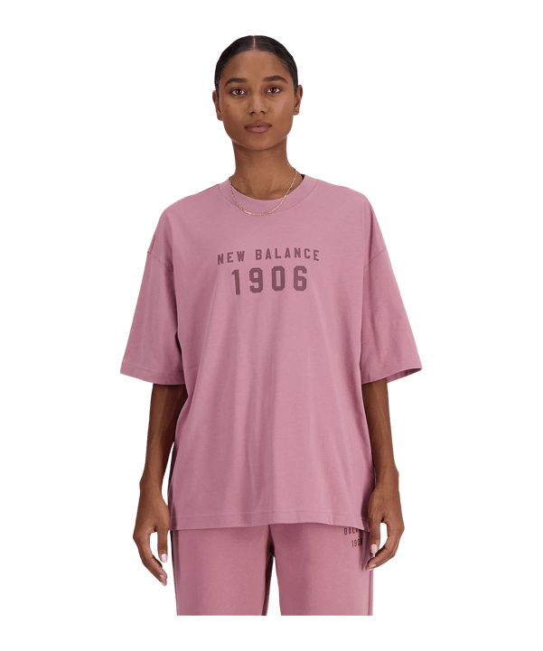 New Balance Iconic Collegiate Jersey Oversize - rosa